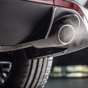 Leaking Gases From The Exhaust Of A Petrol Or Diesel Car.